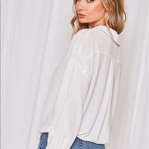 Off White Long Sleeve Blouse - Picture 2 of 4